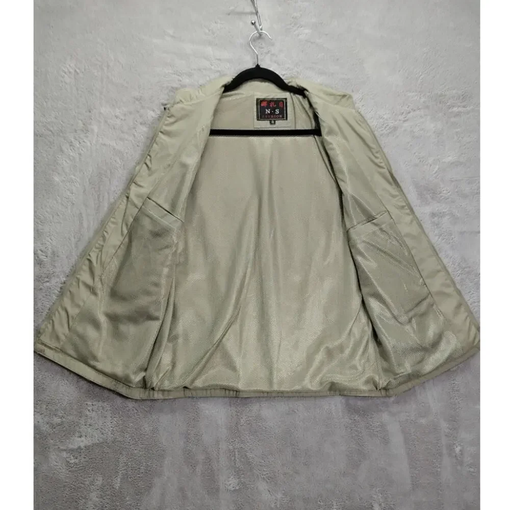N.S. Original Fashion Jeep Vest Mens Size XL Trapper Tan Brown Multipockets Mesh - Picture 3 of 10